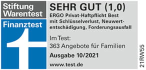 ERGO Privat-Haftpflichtversicherung von Stiftung Warentest mit "Sehr gut" ausgezeichnet